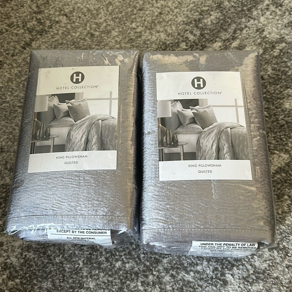 Hotel collection set of 2 king pillow sham quilted autumn leaf new